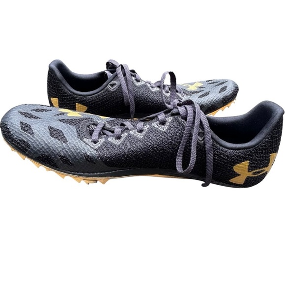 Under Amour HOVR Smokeride Track Spikes 8 Black Lightweight - Picture 4 of 14